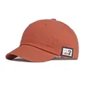 Caramel short brim baseball cap with patch detail and cotton twill texture for outdoor wear - Brick Red / Adjustable