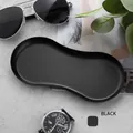 Minimalist matte black peanut-shaped stainless steel tray for jewelry storage - Stainless Steel / Glasses Shape Black (18*8.5cm)