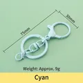 Lake blue metal figure 8 swivel lobster clasp keychain 75mm length with 30mm ring - Standard / Lake Blue