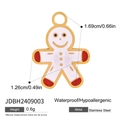 Détail du pendentif bonhomme en pain d'épices en acier inoxydable avec dimensions - Bonhomme en pain d'épices