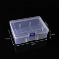 Transparent 6-grid plastic organizer box with blue buckles and 16x11.5x5.5cm dimensions - Blue Buckle 6 Grids