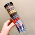 Thick high elasticity seamless hair ties in assorted colors within a clear storage tube - 20pcs Morandi Colors