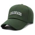 Dark green cotton baseball cap featuring white Colorado embroidery and a classic soft top - One Size(Adjustable) / Army Green