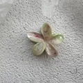 Pink and green marble flower hair claw clip with glossy resin finish for styling - Light Purple