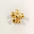 Minimalist gold-finish five-petal flower hair claw clip with a high-polished mirror effect - 5.5cm / Flower / Gold