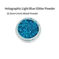 Macro detail of laser light blue glitter mix with 0.2mm and 1mm hexagonal sequins - Laser Light Blue