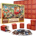 Calendrier de l'Avent Puzzle Noël 1008 Pièces avec 24 boîtes et affiche de 70x50cm inclus - Style sd22 (70x50cm)