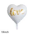 18-inch heart-shaped white foil balloon with golden glitter Love lettering decor - 18 Inch White Gold Glitter Love Heart Style