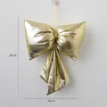 Goldener Weihnachtsanhänger Schleife, 35x30cm Metall-Optik für die Christbaumdeko - 30cm Champagner (125g)