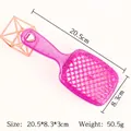 Roze glitter haarborstel met afmetingen van 20,5x8,3x3cm en een gewicht van 50,5 gram - Roze - Grote holle kam