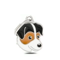 Cartoon Jack Russell Terrier enamel dog tag with silver ring for pet collars - 12 Jack Russell