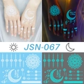 Luminous blue mandala tattoo sticker JSN-067 with Eid Al Adha design for hands - JSN-067 (Eid Mandala Moon)