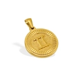 18K vergoldeter Sternzeichen-Anhänger mit Zwilling-Symbol und Sonnenstrahlrand - Zwillinge - Einzelner Anhänger