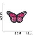 Pink and black butterfly embroidered patch with size dimensions 8x4.5cm and 1.8g weight - No.17 Pink Black Butterfly