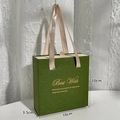 Dark green jewelry gift box with gold ribbon handle, size 10x10x3.5cm for jewelry - Green - Thin Style / 10*10*3.5CM / Green