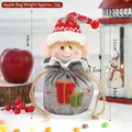 Grauer Weihnachts-Geschenkbeutel mit 3D-Elfenpuppe und Zugband für Äpfel und Süßes - Elfenstil (C-G115)