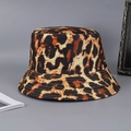 Classic leopard print bucket hat for women in brown and black with detailed stitching - M (56-58cm) / Red Yellow Black Large Leopard