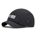 Gorra de béisbol negra de 5 paneles con parche JEET y ojales metálicos para deporte exterior - Negro