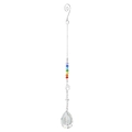 Rainbow crystal paw suncatcher with metal chain and large teardrop prism pendant - Style 7 - 50mm Round Bead