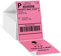 Pink 4x6 inch thermal label roll with 500 pieces for shipping and logistics purposes - 4*6 Inch-500pcs (Folded) / Rose Red