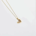 Collana dorata con ciondolo a cuore sfumato vibrante e pietre di zircone colorate - Cuore in Zirconia Colorata (XL3202-2)