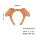 Brown and pink plush dog ear headband with specific measurements 25x16cm for children - Khaki / Headband