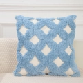 Blau-weißer Kissenbezug mit geometrischem Rautenmuster und getufteter Textur - Geometrisches Rautennetz (Stil 2) / 45*45cm (Ohne Kern)