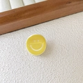 Mini acetate yellow smiley face hair claw clip for bangs and hairstyles - 3# Yellow