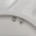 S925 sterling silver double-row zircon spacer bead for DIY jewelry making and bracelets - Small / Silver (5.5*2.6mm)