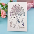 White hollow 3D dreamcatcher greeting card with vibrant gradient background - Feather