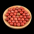 DIY jewelry 12mm red agate beads with half-hole on a wooden tray - 12mm Red Jasper Semi Drilled Bead