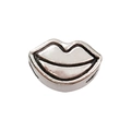Tibetan silver lip shaped large hole bead with antique finish for DIY jewelry - Lips Mouth 10x7mm