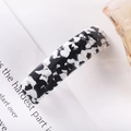Detail of checkered marble pattern hair clip on book pages for minimalist hair styling - 8# Spring Clip (Black White Marble)