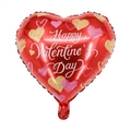 Red heart-shaped Valentine's Day foil balloon with Happy Valentine's Day text - 18 Inch Heart Happy Valentine's Day B1263