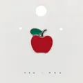 Cute red apple enamel brooch pin with green leaf on white display card for bags - 84*Red Apple Fruit Pin