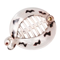 Fashionable round banana hair clip with transparent leopard tortoiseshell resin pattern - Transparent Leopard Print
