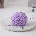 Paarse wolbal geurkaars van 4,5 cm hoog en 7 cm breed voor huisdecoratie - Gebreide Bal Paars (Lavendel)