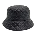 Gorro tipo pescador acolchado negro con costuras de diamante para invierno - M(56-58cm) / Negro