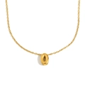 Collier en acier inoxydable plaqué or 18 carats avec pendentif lettre O creuse 3D - Lettre O / Or