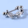 Silver stainless steel stud earring with micro-paved cross charms and zircon accents - Style 5#