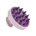 Violette Kopfmassagebürste mit weichen Silikonborsten und ergonomischem Rundgriff - Zweifarbiges Lila