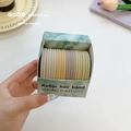 Morandi colors high elasticity hair ties set in premium marble patterned packaging - Green Grey Yellow 20 Pcs Set