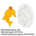 Dolfijn siliconen vorm voor fondant en chocolade met een klein kroon-dolfijn ontwerp - 5# Grijs Dolfijn Vorm (17-14)