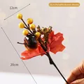 Artificial fall harvest stem with pumpkin, golden berries and maple leaf, 20cm height - 20cm Pumpkin Branch / Brown