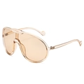 Gafas de sol de aviador de una pieza de gran tamaño en resina color champán translúcido - Montura Champán / Lentes Té