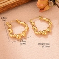 Boucles d'oreilles torsadées en U en acier inoxydable doré, texture ondulée, 2,5 cm - Créole Texturée Ondulée (WGXA0035055017A)
