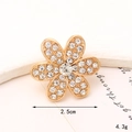 DIY pearl rhinestone flower shoe charm for clogs in golden metal 2.5cm size - C514 Rhinestone Six-Petal Flower