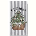 Christmas snowman kitchen towel with Let It Snow text and holiday print in grey and white - XWJ02-6 (Grey Let it Snow)