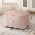 Large pink sateen compression storage bag for clothes and quilts, 54x42x30cm size - Large (54*42*30cm) / Dusty Pink