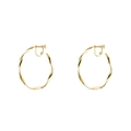 Elegant golden twisted hoop clip-on earrings with a stylish spiral non-pierced design - Gold Spiral Clip-on / Clip-on Style
